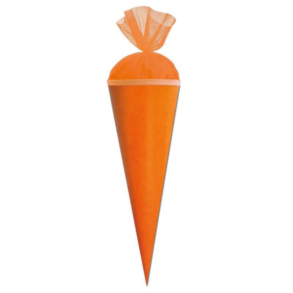 Roth Schultüte-Rohling/Basteltüte, orange, 35cm, rund, Tüllverschluss
