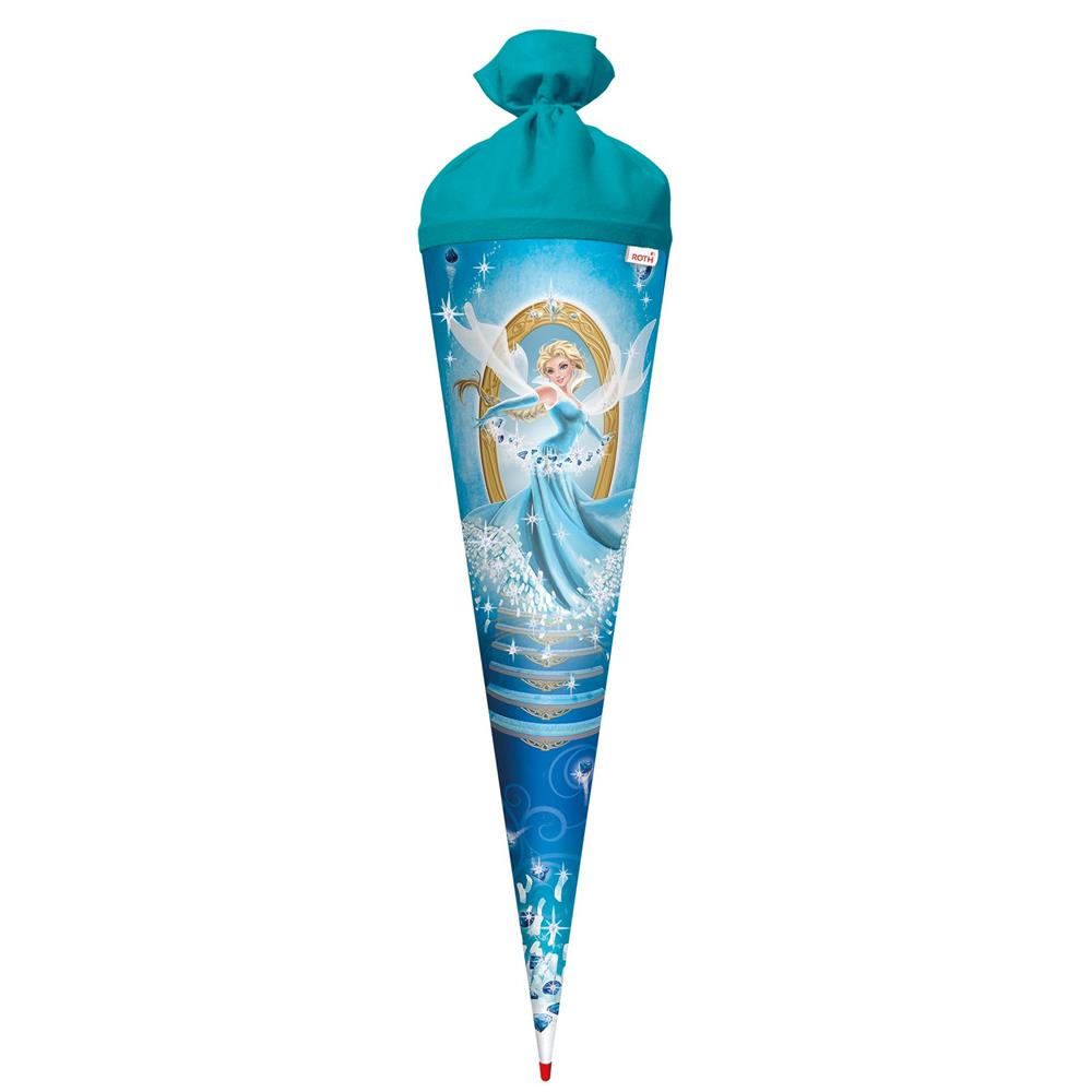 Roth Schultüte Kristallprinzessin, 70cm, rund, Rot(h)-Spitze, Filzverschluss, Glitter