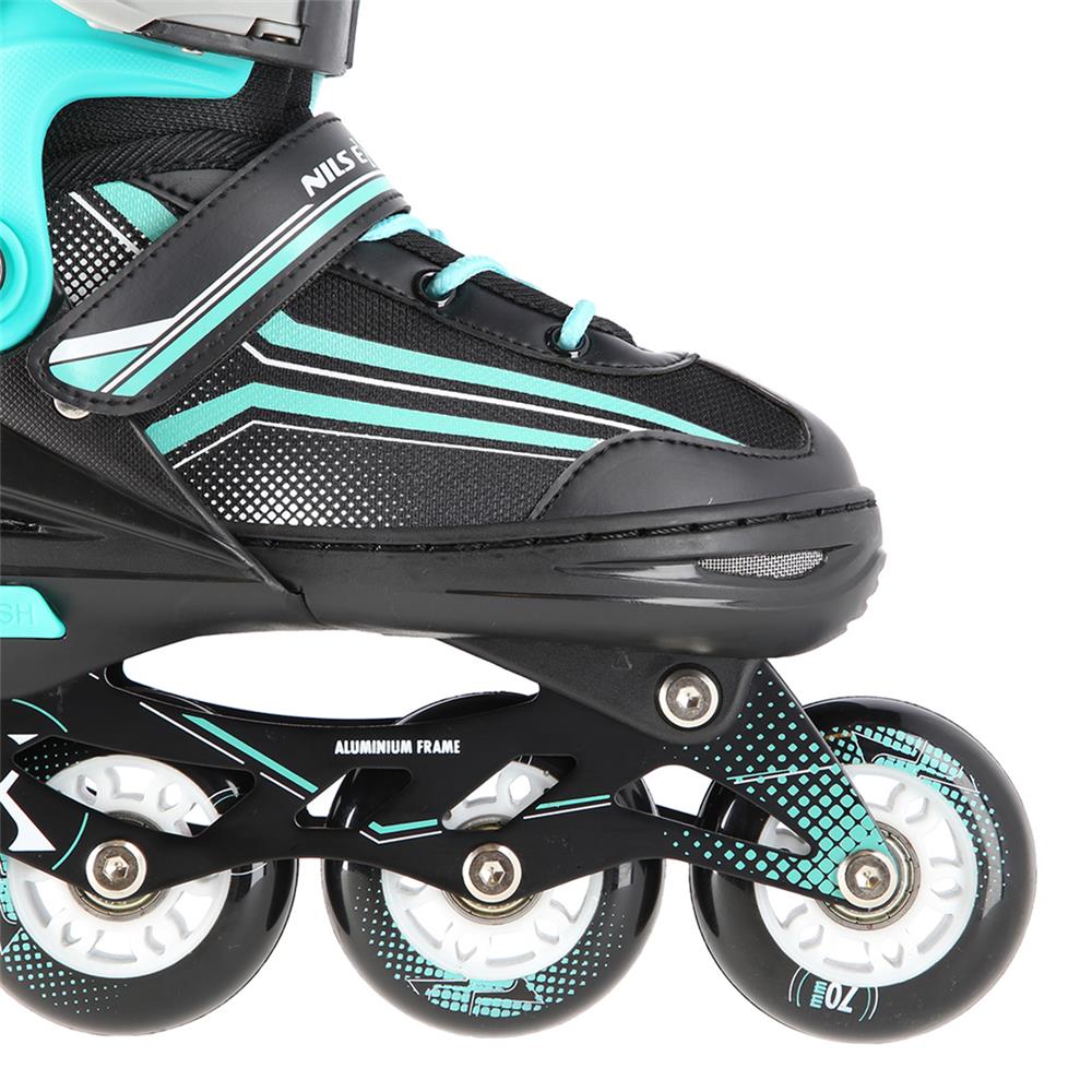 NILS EXTREME NH18190 2in1 Inliner Schlittschuhe Kinder Gr. 34-38, Schwarz-Blau, verstellbar