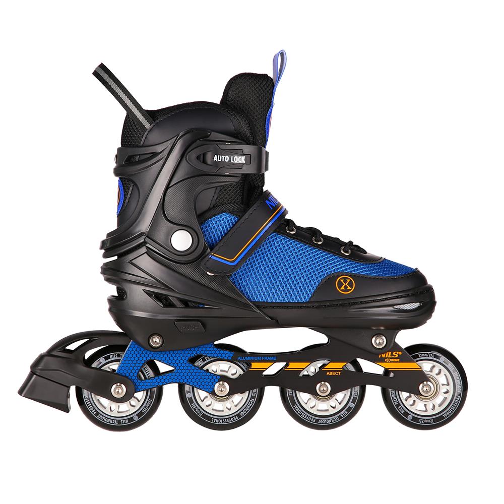 NILS EXTREME NH18188A 2in1 Inliner Schlittschuhe Kinder Gr. 29-33, Schwarz-Orange, verstellbar