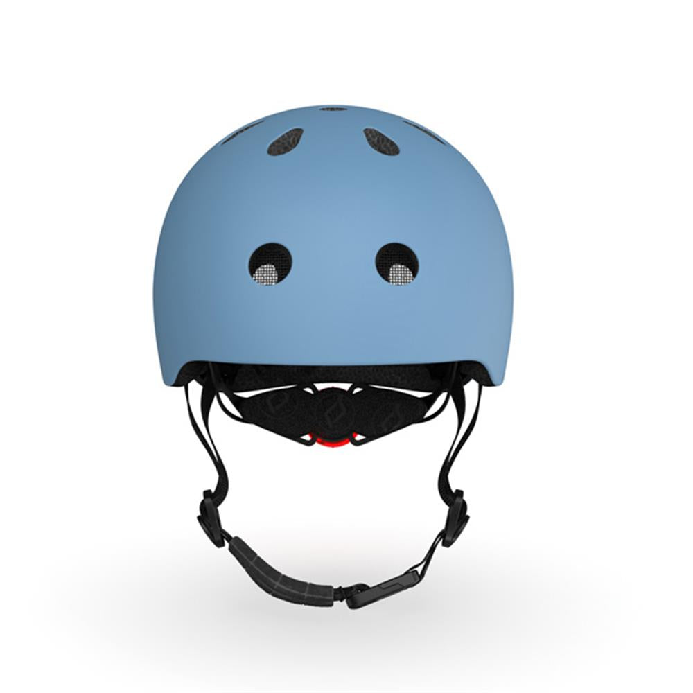 Scoot & Ride Kinderhelm Größe S-M (51-55 cm) steel - Schutzhelm mit LED-Licht
