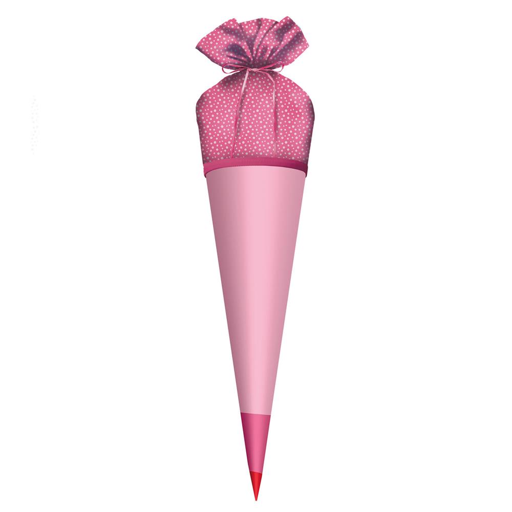 Roth Schultüte Stoffbezug mit Satinschleife, rosa, 70cm, rund - ohne Rohling