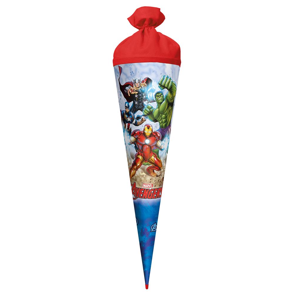 Roth Schultüte Marvel Avengers, 70cm, rund, Rot(h)-Spitze, Filzverschluss