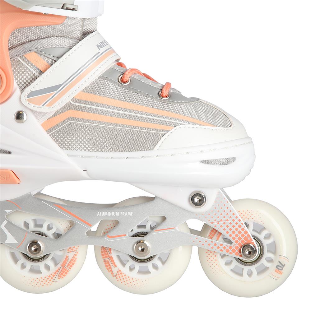 NILS EXTREME NH18190 2in1 Inliner Schlittschuhe Kinder Gr. 34-38, Weiß-Rosa, verstellbar