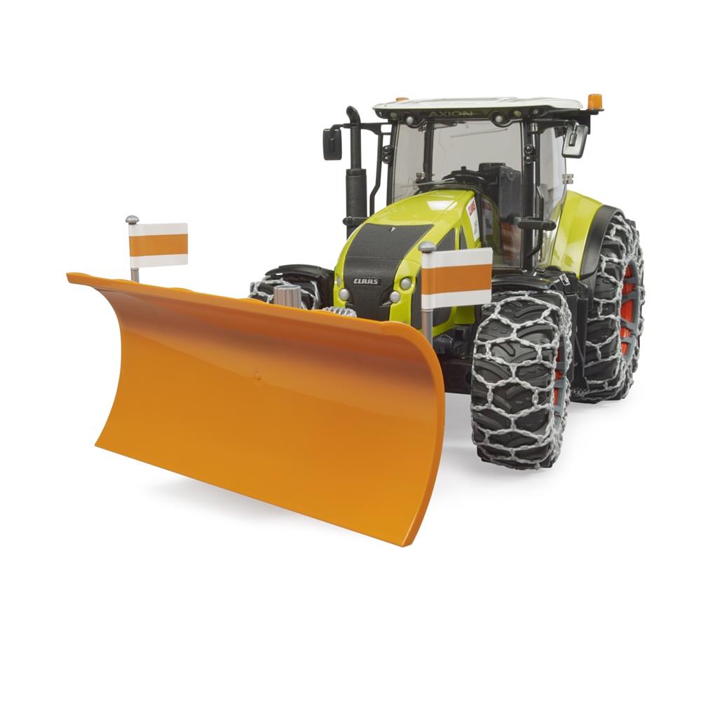 Bruder 03018 - Claas Axion 950 mit Schneeketten und Räumschild, 1:16