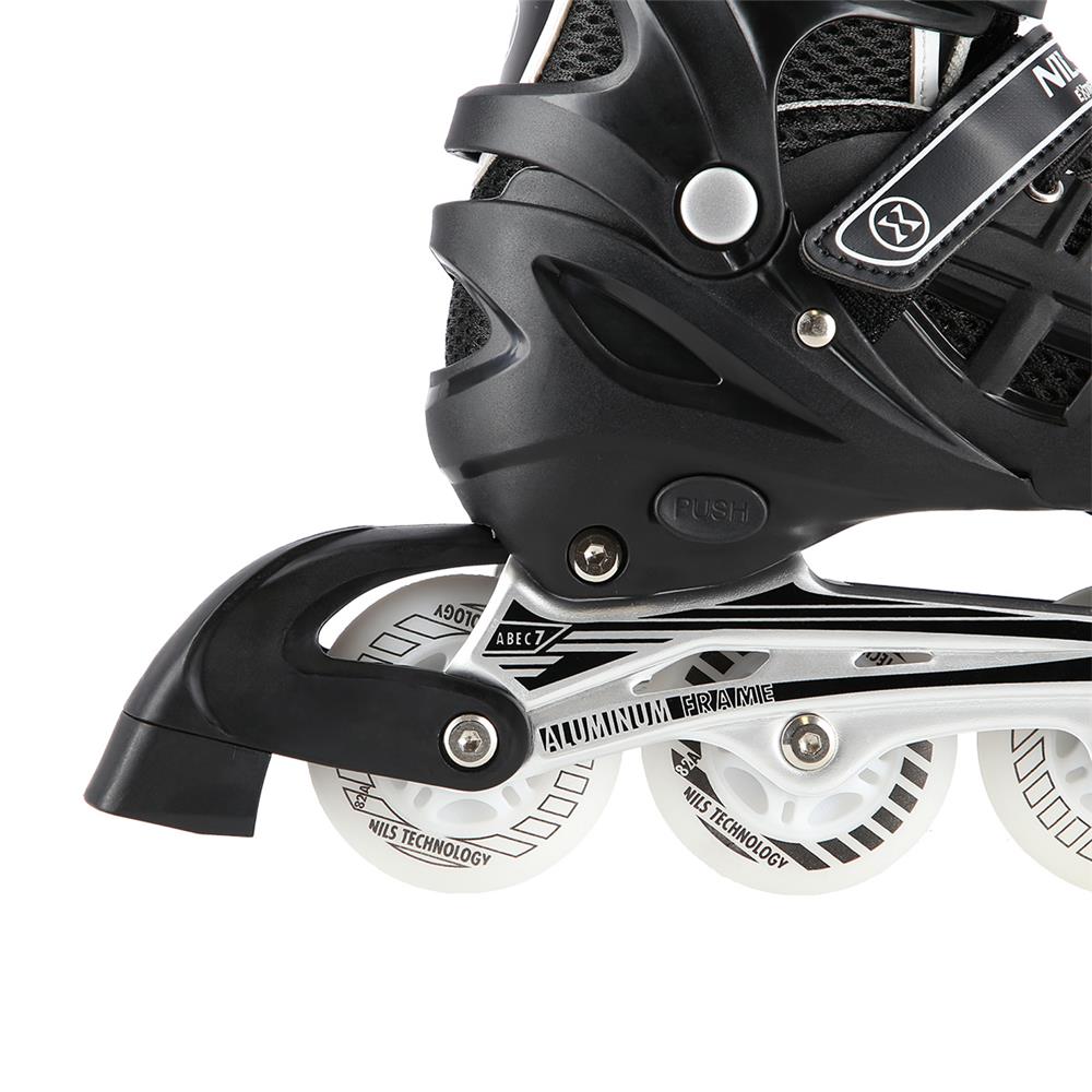 NILS EXTREME NH10905 4in1 LED Inliner Schlittschuhe Rollschuhe Gr. 35-38, Schwarz, verstellbar