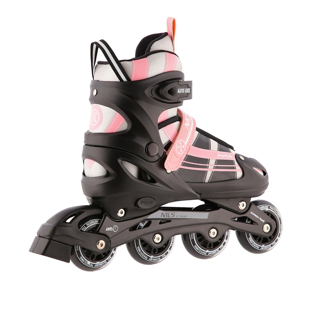 NILS EXTREME NH18366A 2in1 Inliner Schlittschuhe Kinder Gr. 35-38, Rosa-Weiß, verstellbar