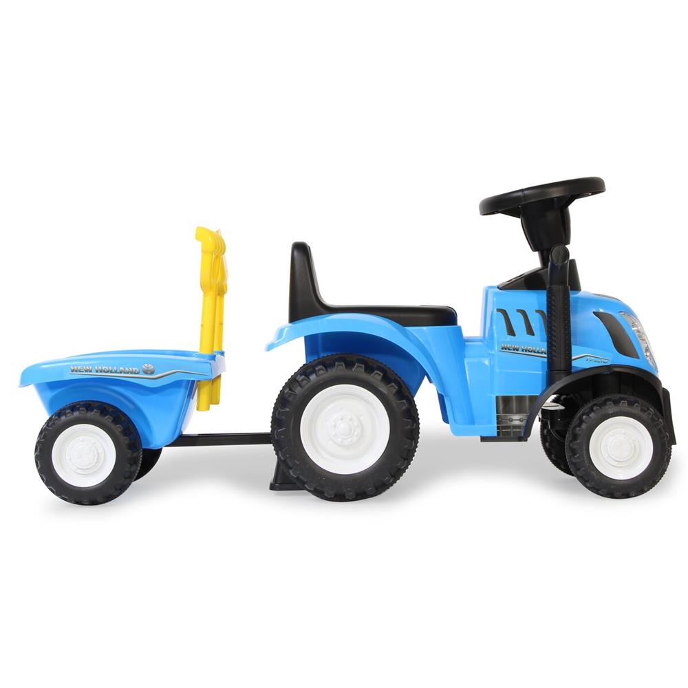 Jamara Rutscher New Holland T7 Traktor blau - Rutschfahrzeug, mit Anhänger