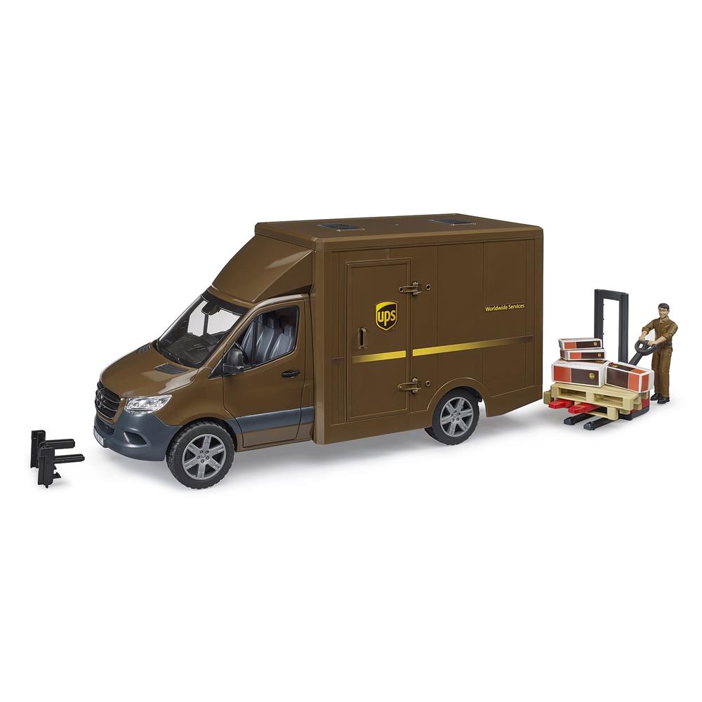 Bruder 02678 - MB Sprinter UPS mit Fahrer und Zubehör