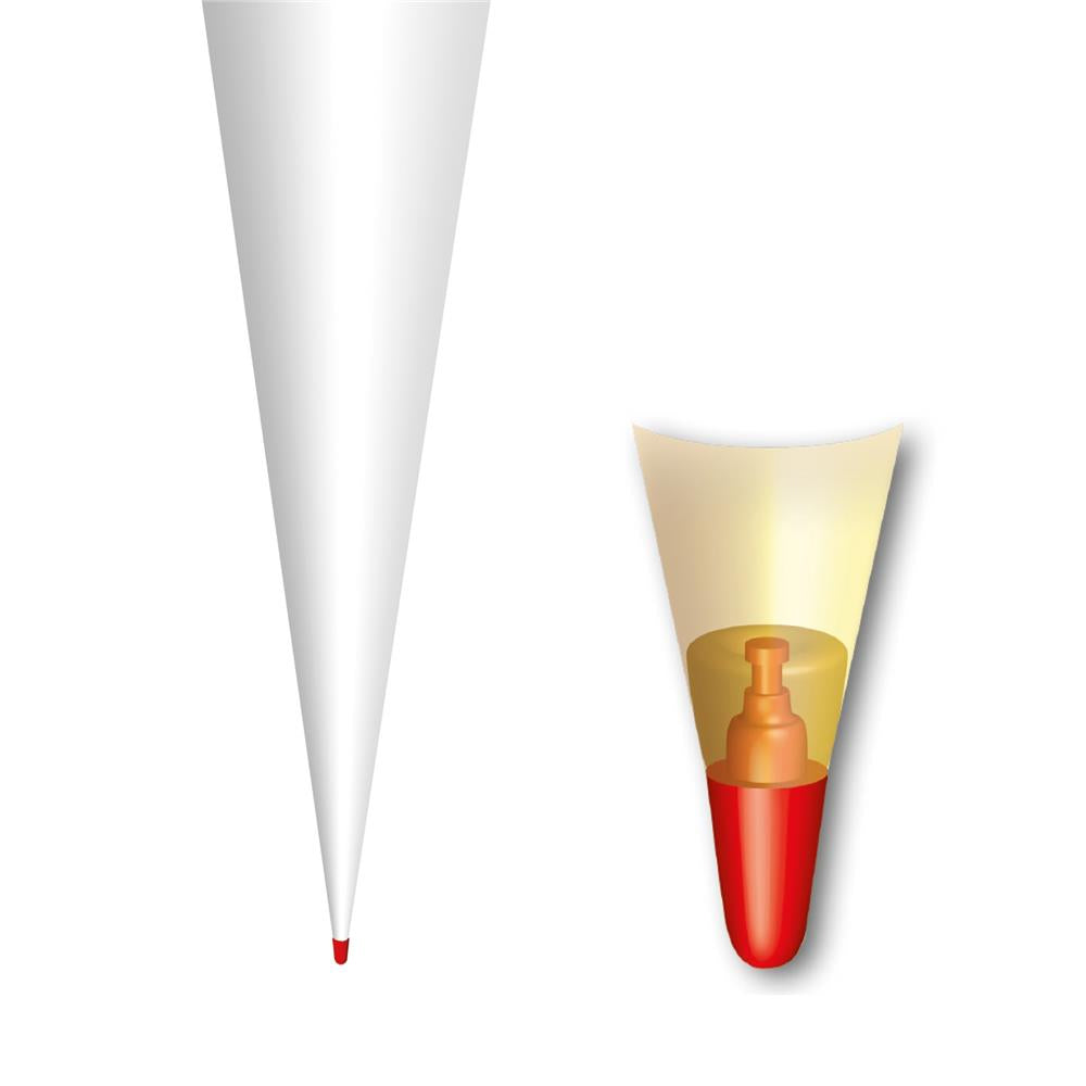 Roth Schultüte-Rohling/Basteltüte, weiß, 70cm, rund, Rot(h)-Spitze, mit Filzverschluss (grün)