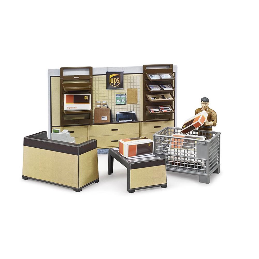 Bruder 62250 - bworld UPS Paketshop mit Figur