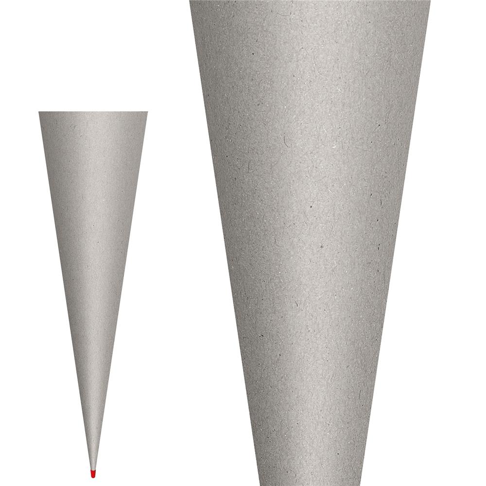 Roth Schultüte-Rohling/Basteltüte, grau, 70cm, rund, Rot(h)-Spitze, ohne Verschluss