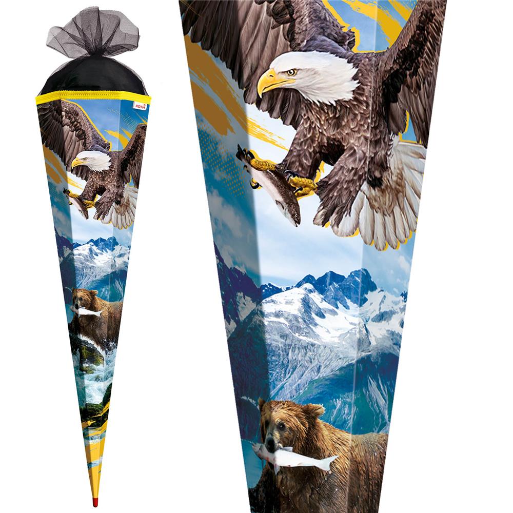 Roth Schultüte Seeadler, 85cm, eckig, Rot(h)-Spitze, Tüllverschluss