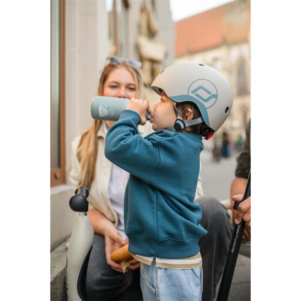 Scoot & Ride Kinderhelm Größe XXS-S (45-51 cm) ash - Schutzhelm mit LED-Licht