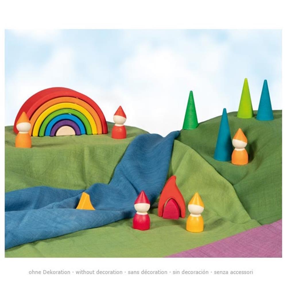 goki Holzbausteine - Kleiner Regenbogen, bunt lackiert