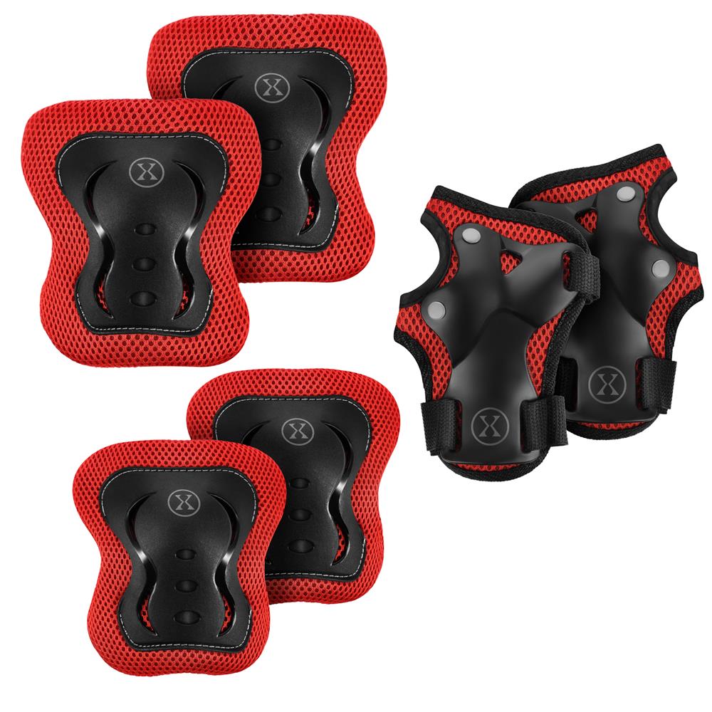 NILS EXTREME H320 Schoner-Set, Rot, Größe M - Protektoren Handgelenk Ellenbogen Knie