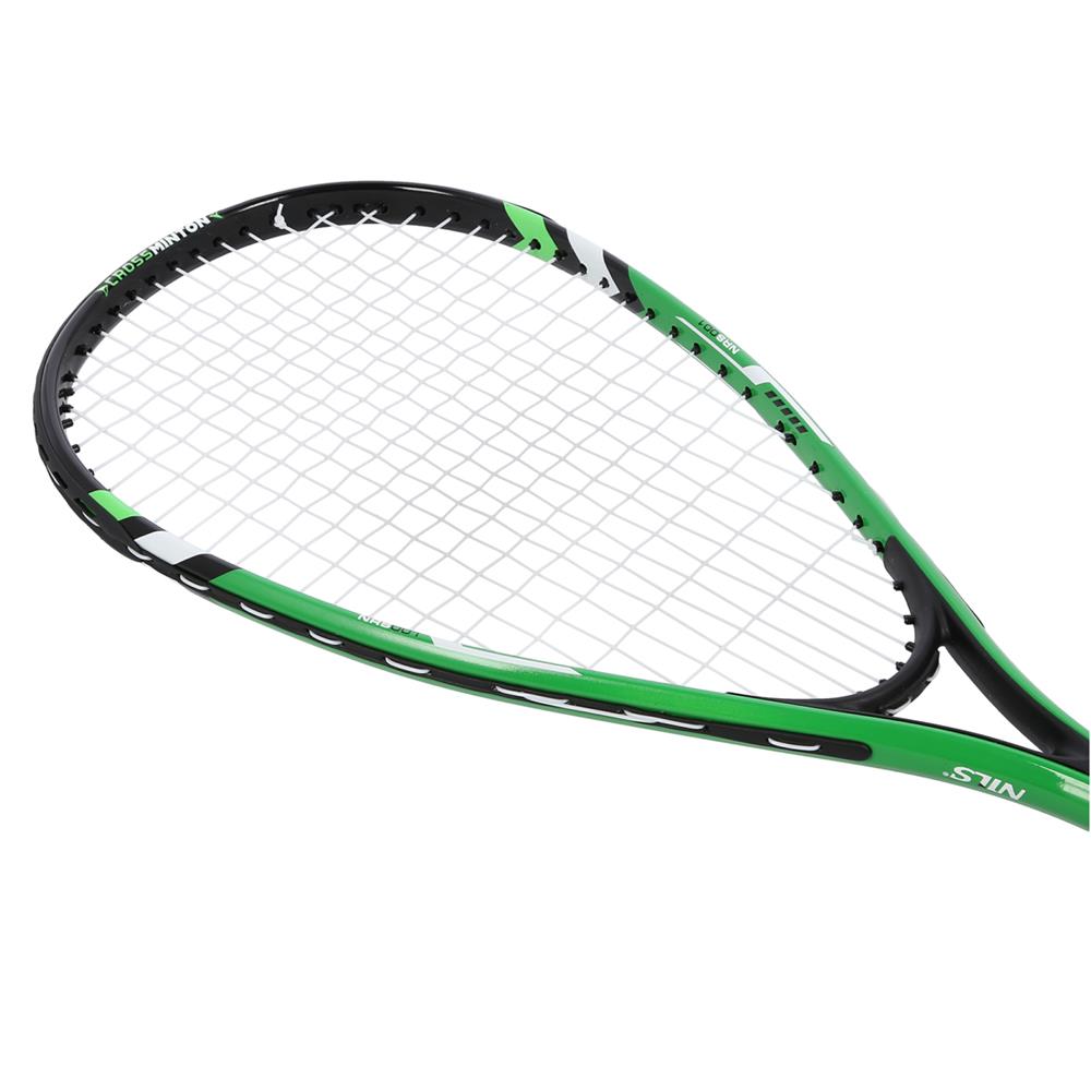 NILS Crossminton-Set, Grün, 2x Schläger, 3x Federbälle (Speeders), 1x Schutzhülle