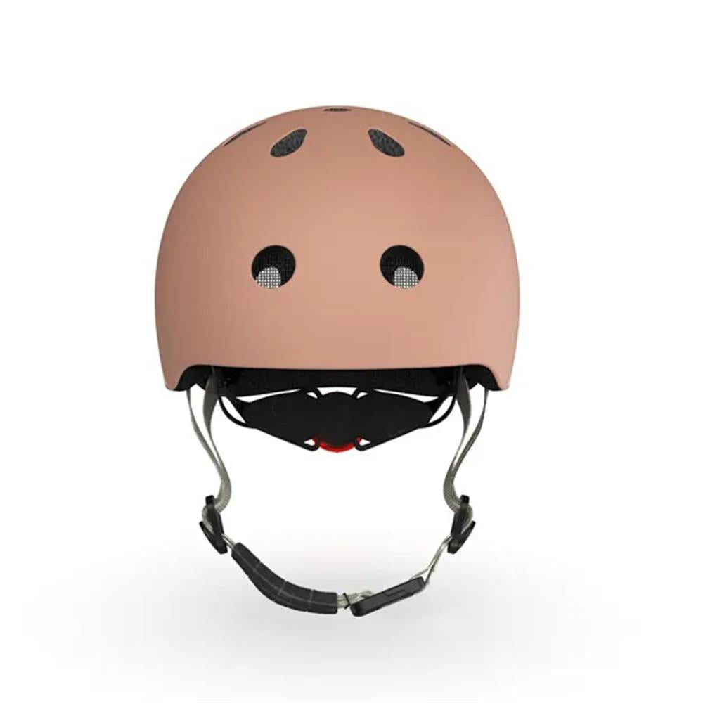 Scoot & Ride Kinderhelm Größe XXS-S (45-51 cm) mocha - Schutzhelm mit LED-Licht