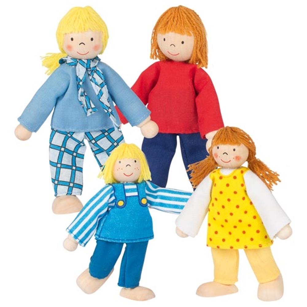 goki Biegepuppen Junge Familie, 4 Puppen