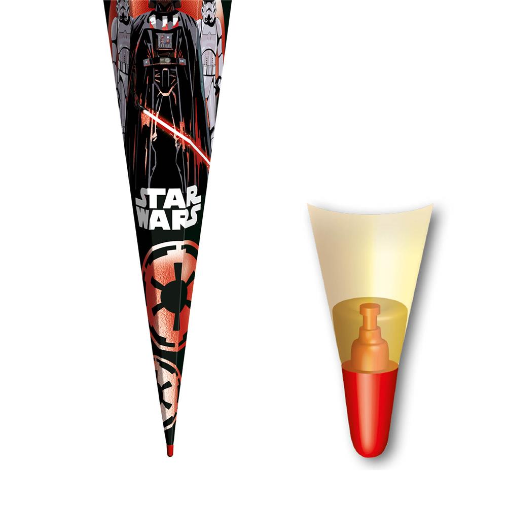 Roth Schultüte Disney Star Wars, 85cm, eckig, Rot(h)-Spitze, Tüllverschluss, Folieneffekt