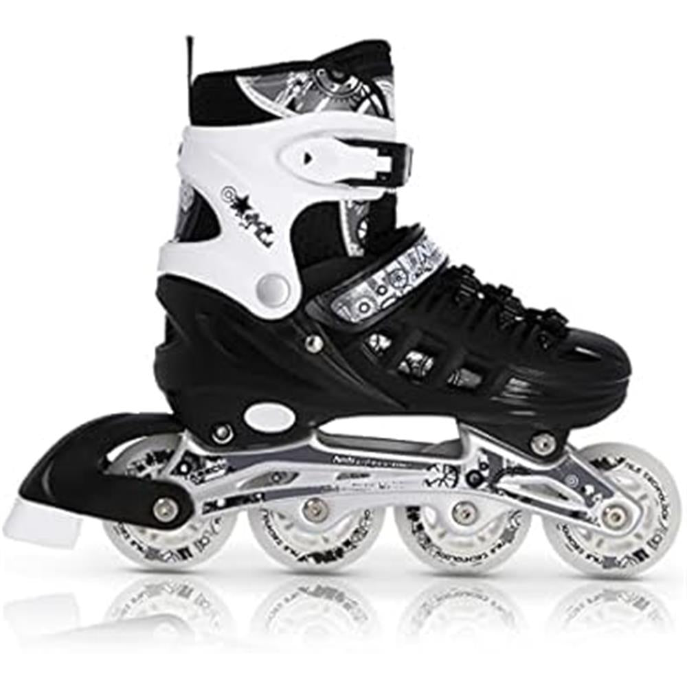 NILS EXTREME NH10905 4in1 Inliner Schlittschuhe Rollschuhe Gr. 35-38, Schwarz, verstellbar