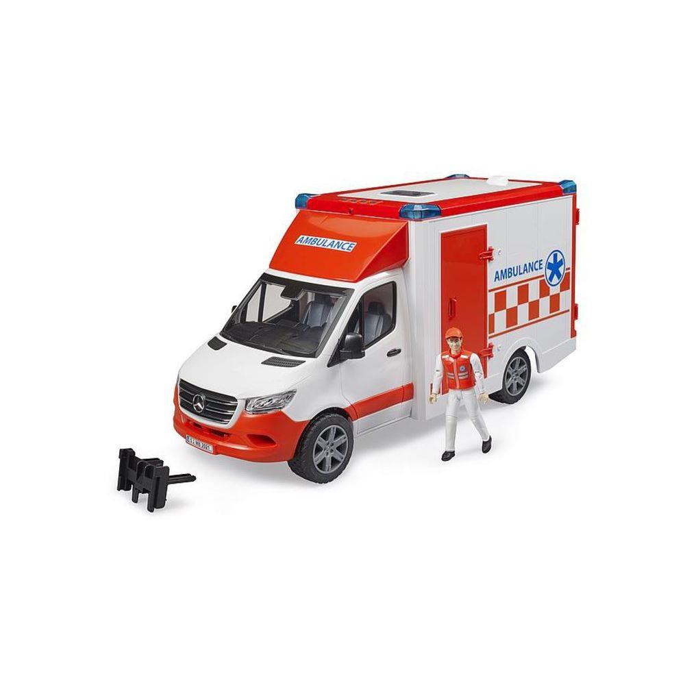 Bruder 02676 - Mercedes Benz Sprinter Ambulanz mit Fahrer, mit Licht & Sound Modul