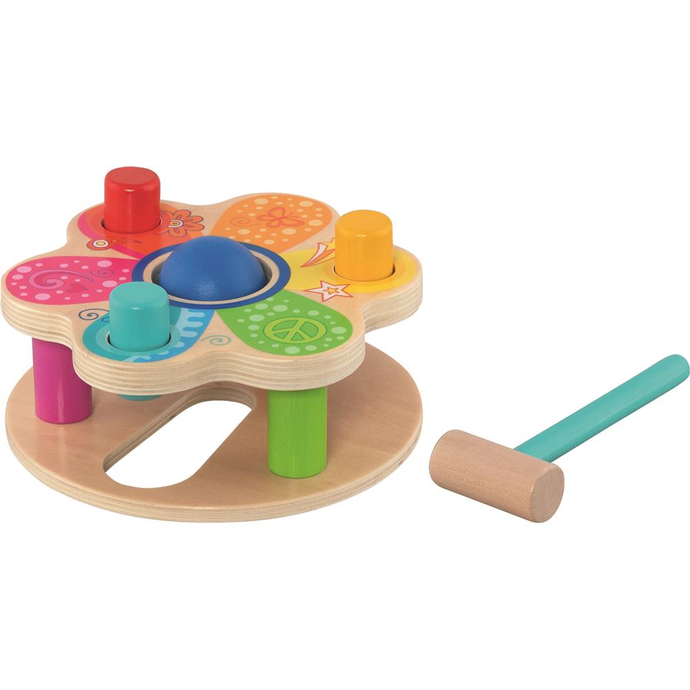 goki Hammerbank – Holzspielzeug mit 3 Stäben und Kugel, für Kinder ab 1 Jahr