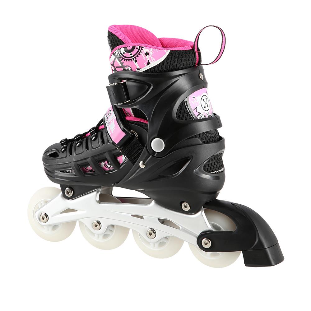 NILS EXTREME NH10905 4in1 LED Inliner Schlittschuhe Rollschuhe Gr. 35-38, Rosa, verstellbar