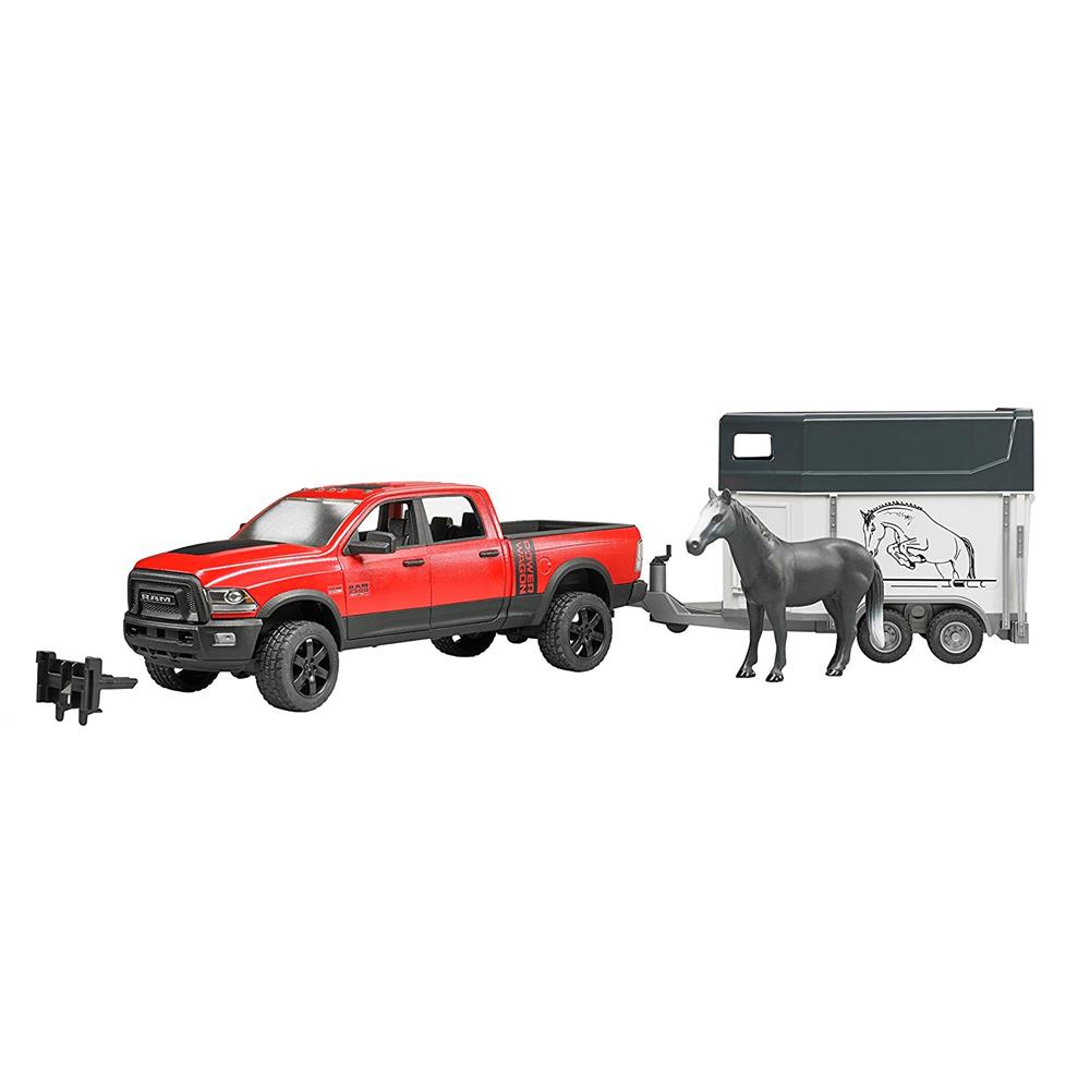 Bruder 02501 - RAM 2500 Power Wagon mit Pferdeanhänger und 1 Pferd