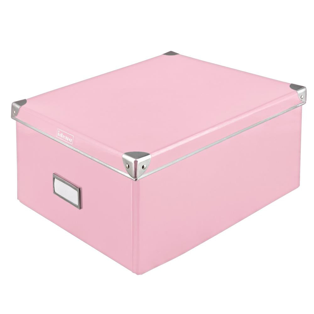 Idena Aufbewahrungsbox mit Deckel 36 x 28,2 x 17 cm faltbar pink Pappe