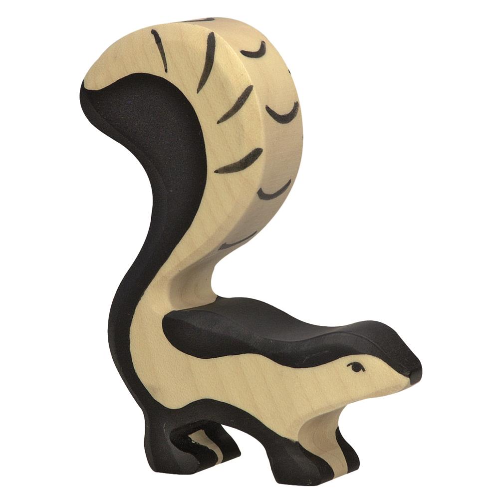 Holztiger Holzfigur - Stinktier, Holzspielzeug, ab 3 Jahren