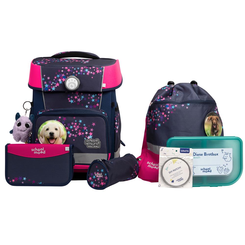 School-Mood Schulranzen Set Champion Pro Leni (Hund) 7-teilig für Schulanfänger