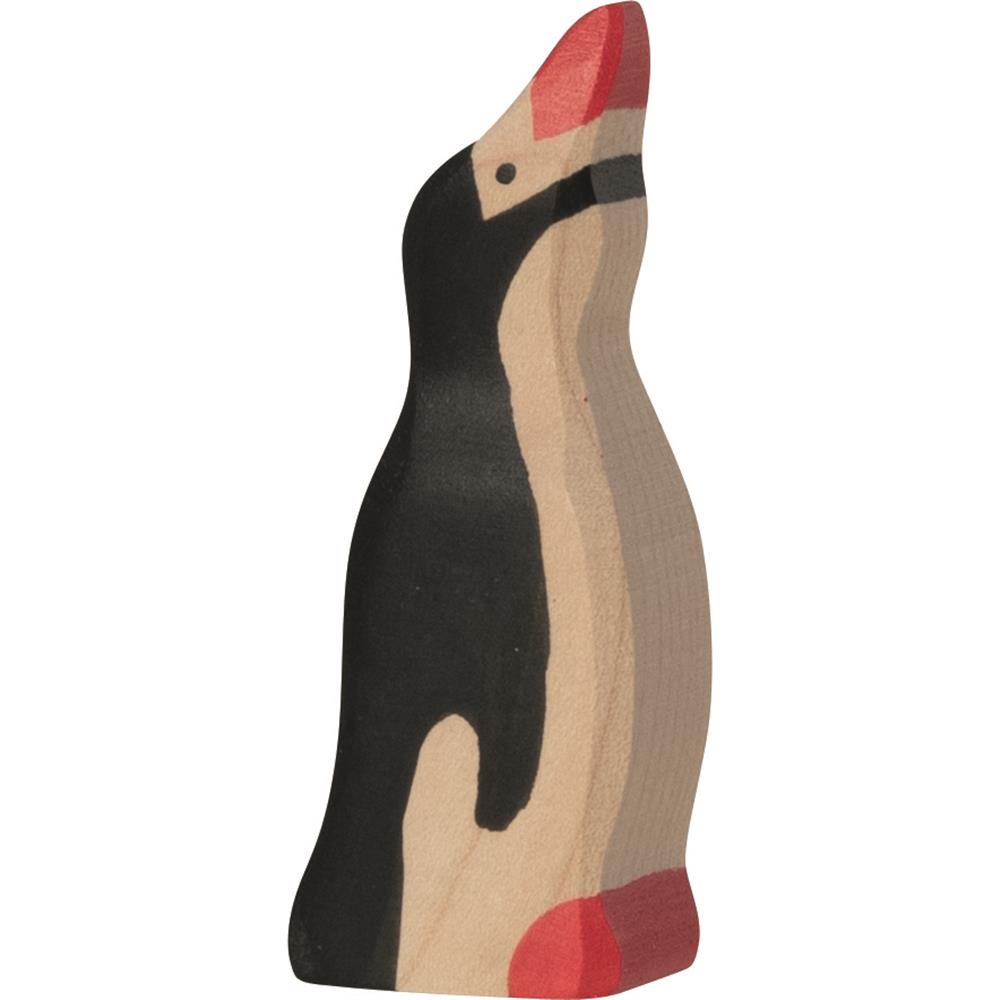 Holztiger Holzfigur - Pinguin, klein, Kopf hoch, Holzspielzeug, ab 3 Jahren