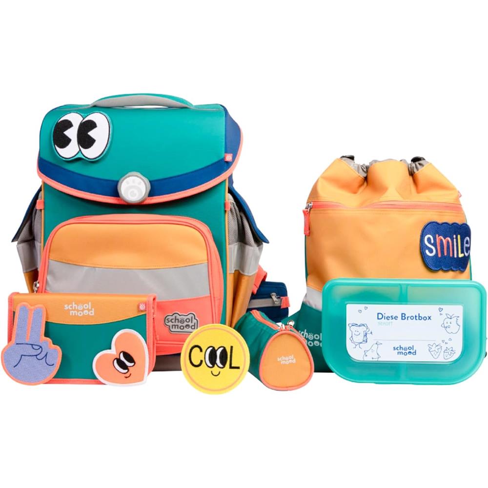 School-Mood Schulranzen Set Timeless Pro Happy Emerald (Colours Collection) 6-teilig