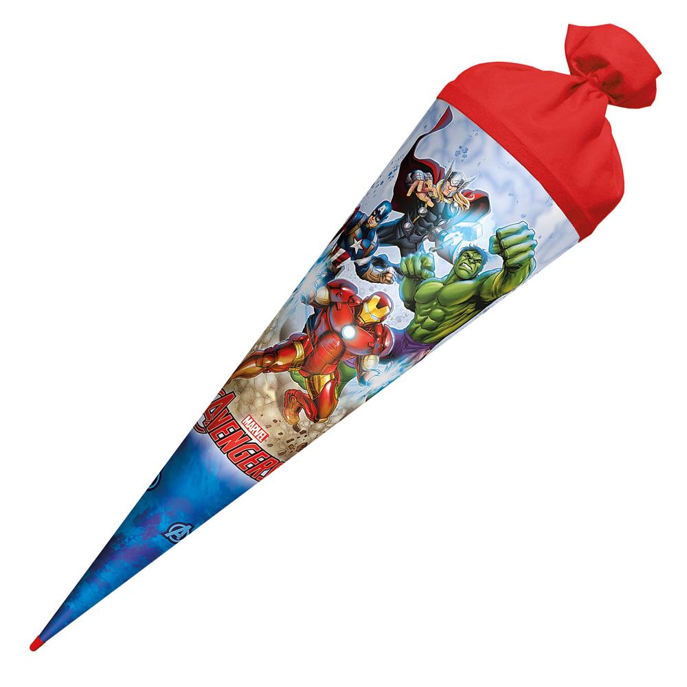 Roth Schultüte Marvel Avengers, 70cm, rund, Rot(h)-Spitze, Filzverschluss