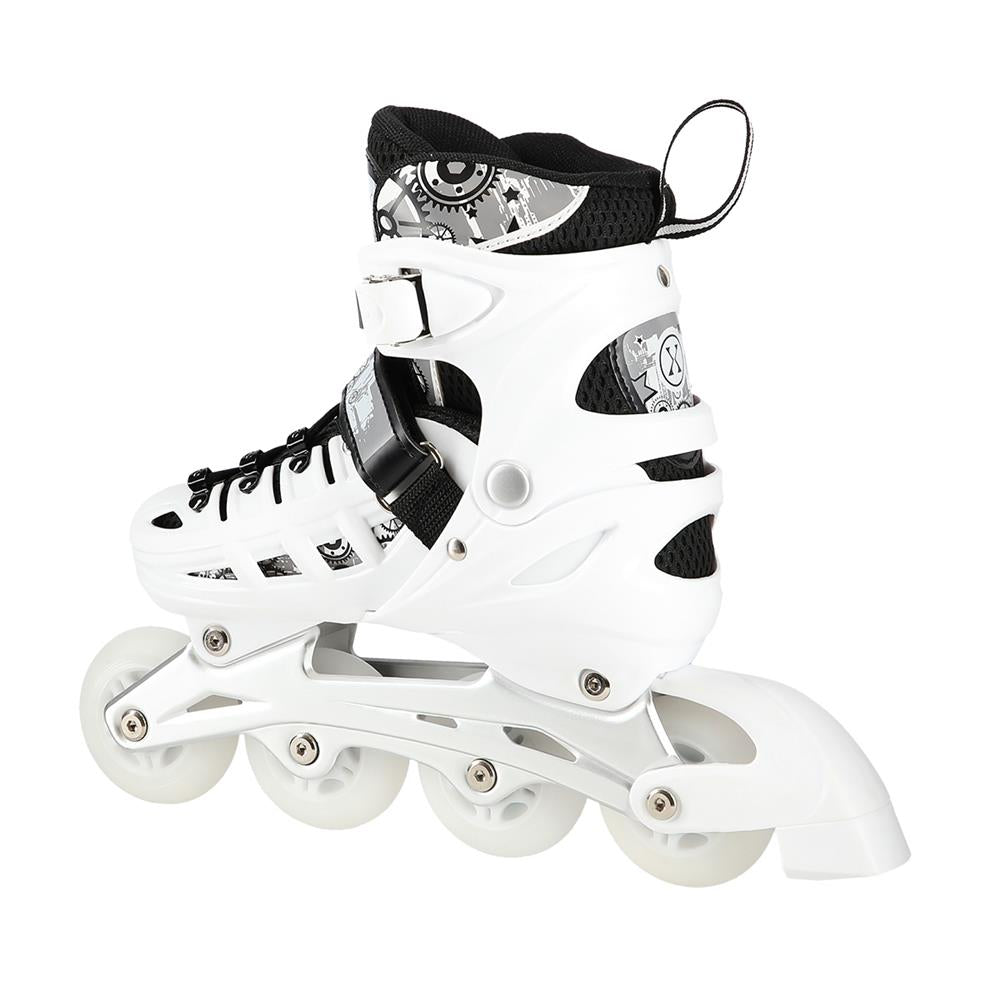 NILS EXTREME NH10905 4in1 LED Inliner Schlittschuhe Rollschuhe Gr. 35-38, Weiß, verstellbar