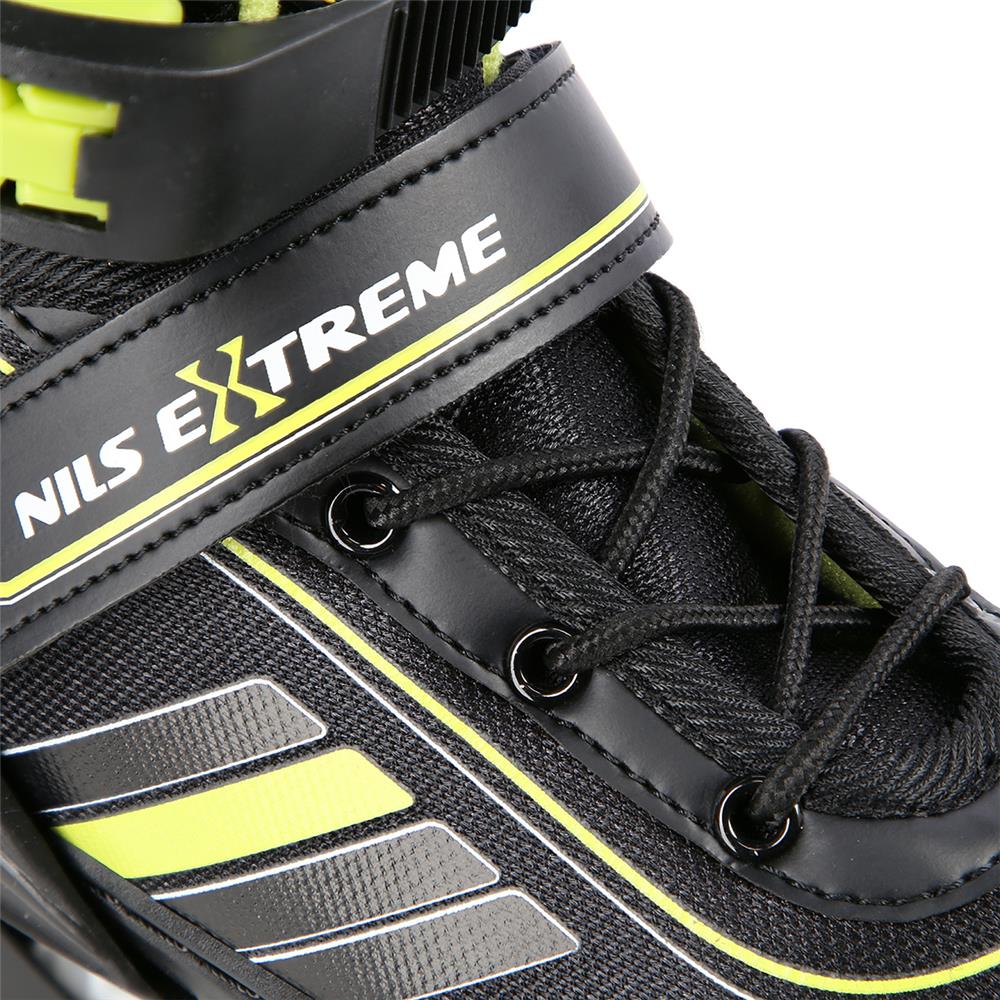 NILS EXTREME NH18191 2in1 Inliner Schlittschuhe Kinder Gr. 34-38, Schwarz-Limettengrün, verstellbar