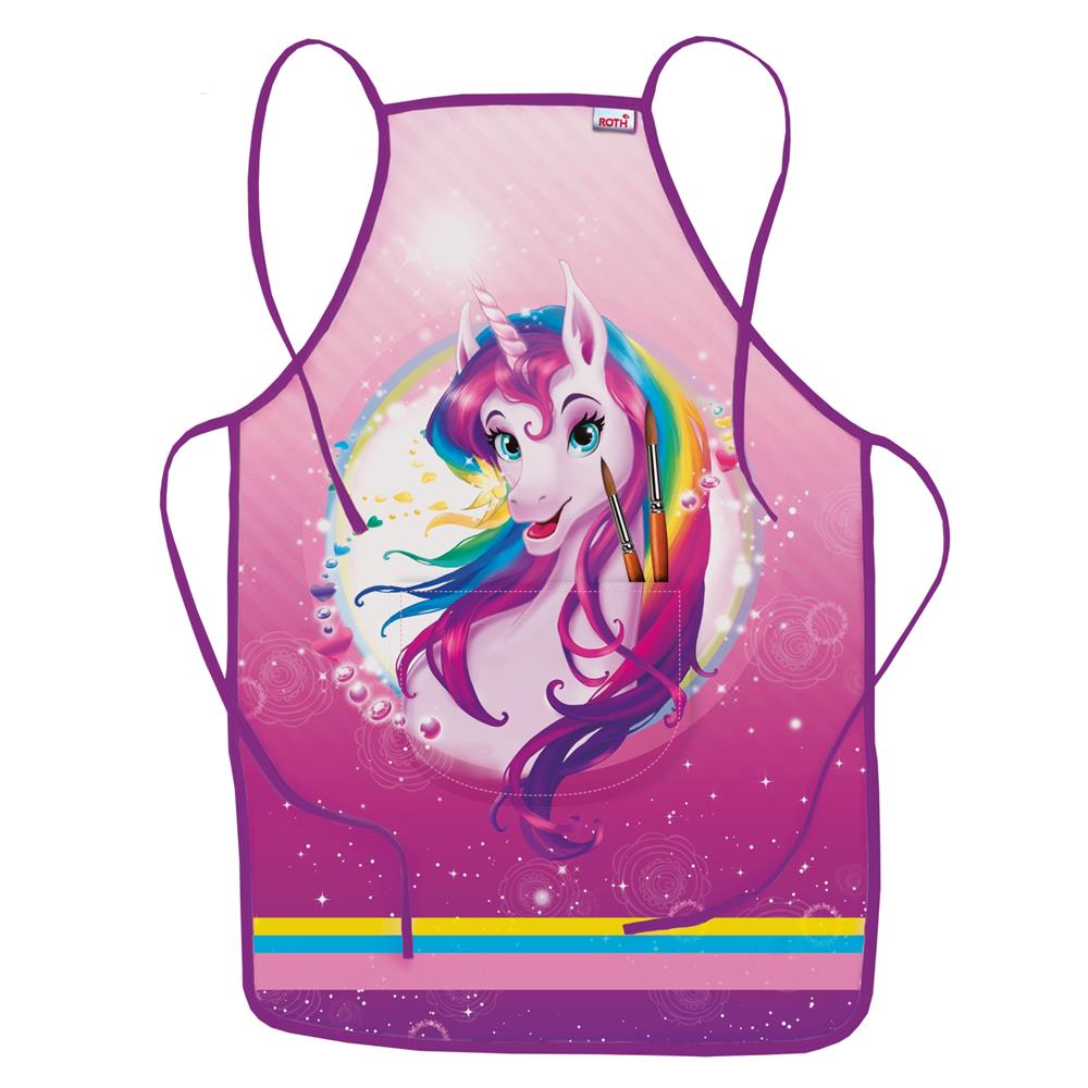 Roth Kinderschürze Einhornportrait, Bastelschürze, Malschürze, Werkenschürze