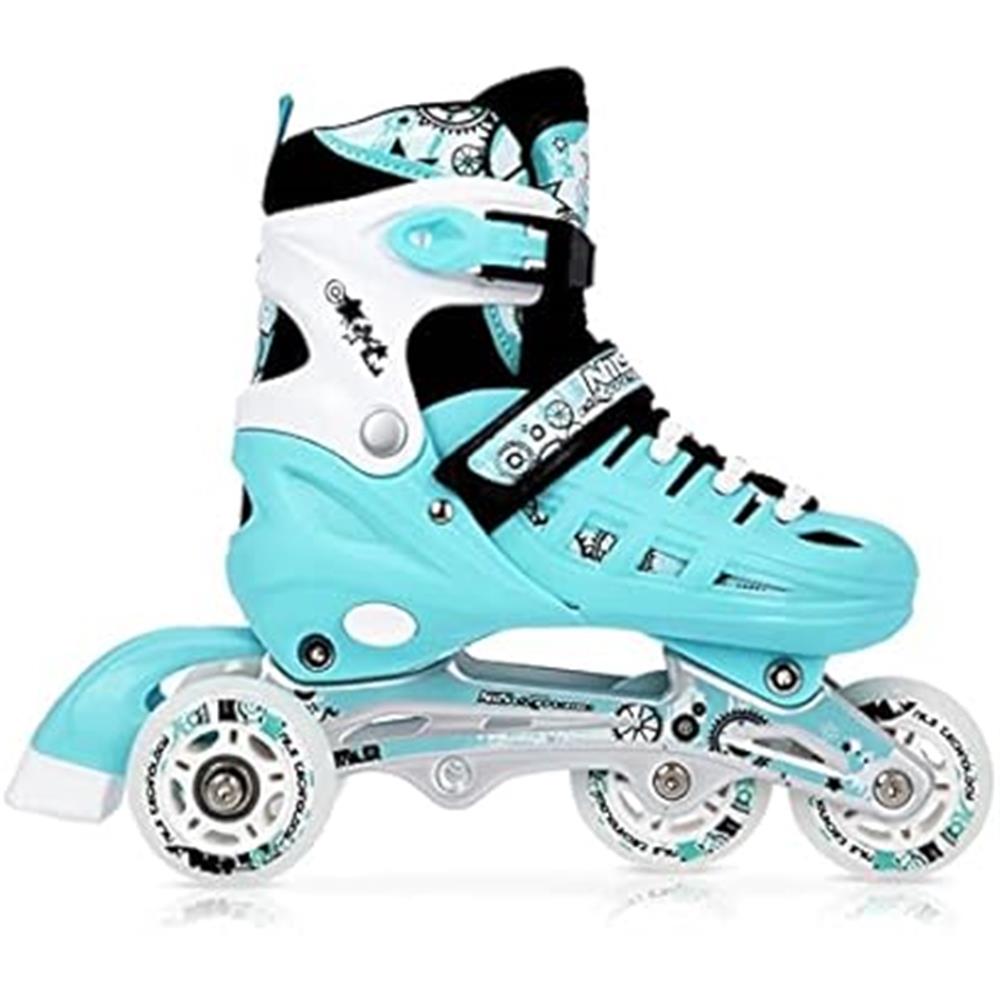 NILS EXTREME NH10905 4in1 Inliner Schlittschuhe Rollschuhe Gr. 31-34, Minzgrün, verstellbar