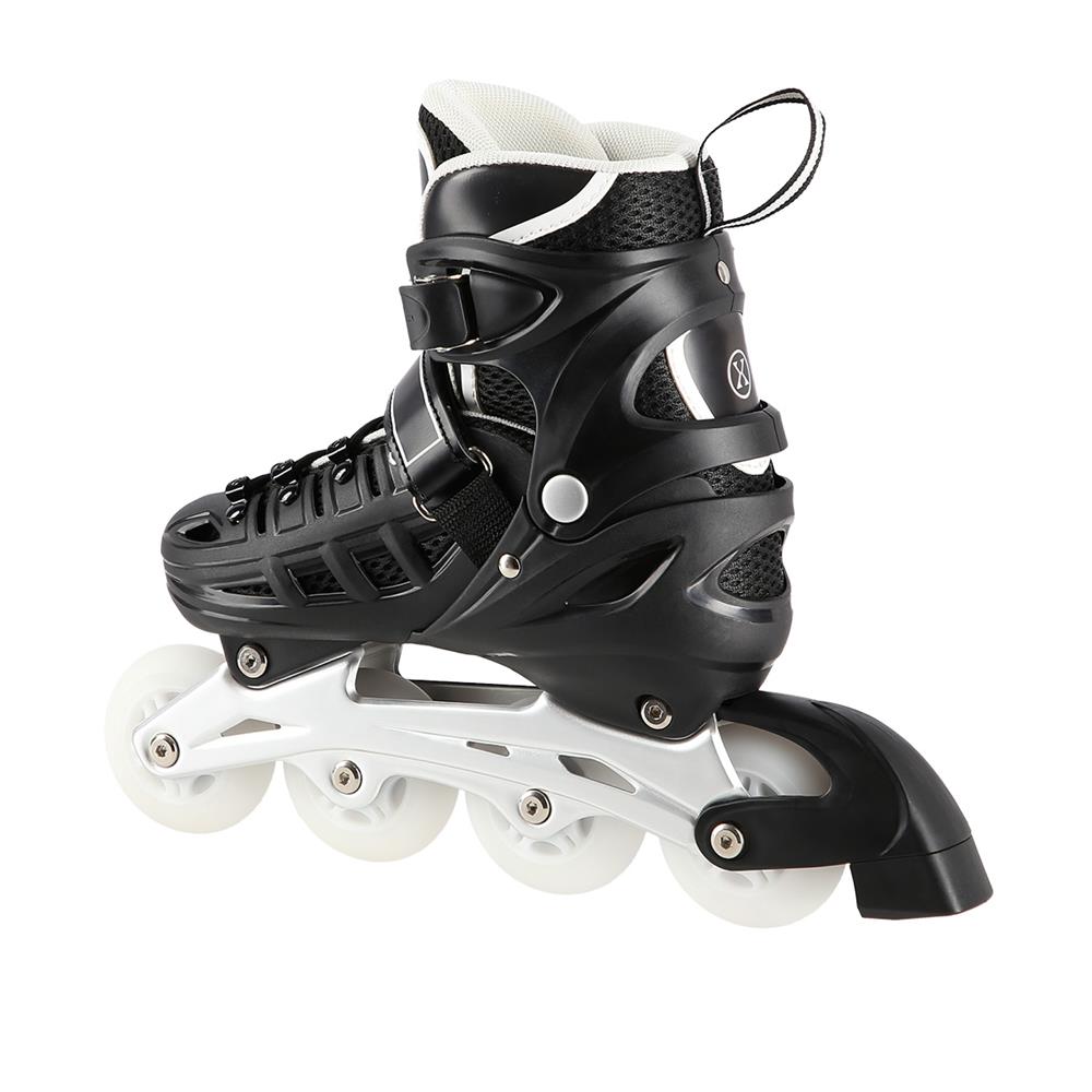 NILS EXTREME NH10905 4in1 LED Inliner Schlittschuhe Rollschuhe Gr. 35-38, Schwarz, verstellbar