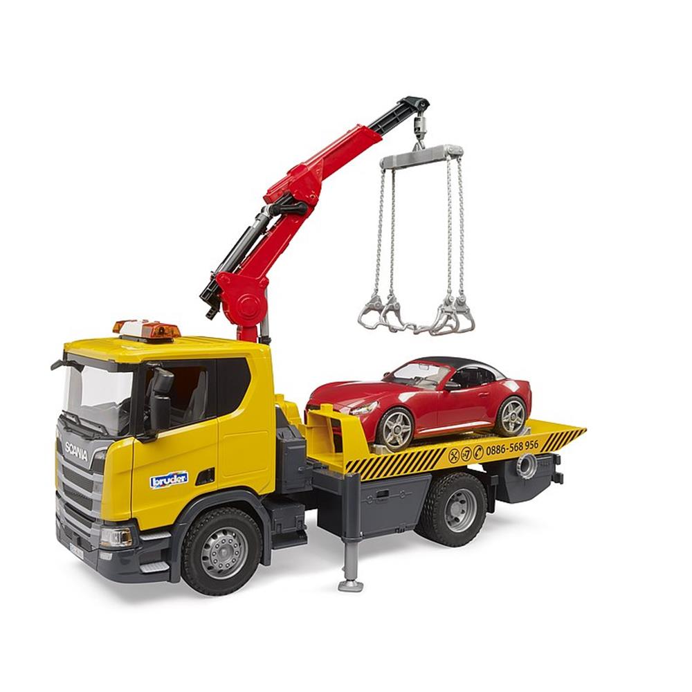 Bruder 03552 - Scania Super 560R Abschlepp-LKW, mit Light & Sound Modul und BRUDER Roadster