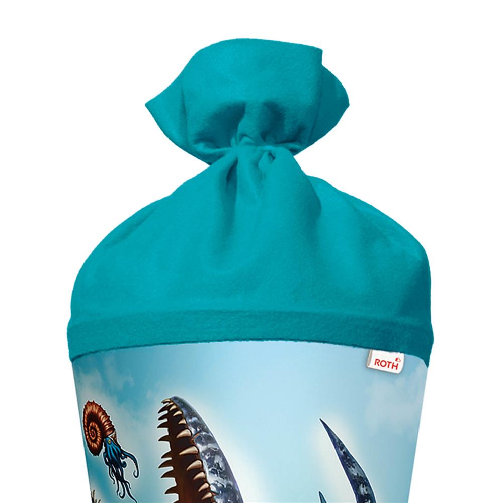 Roth Schultüte Dino Mosasaurus, 70cm, rund, Rot(h)-Spitze, Filzverschluss
