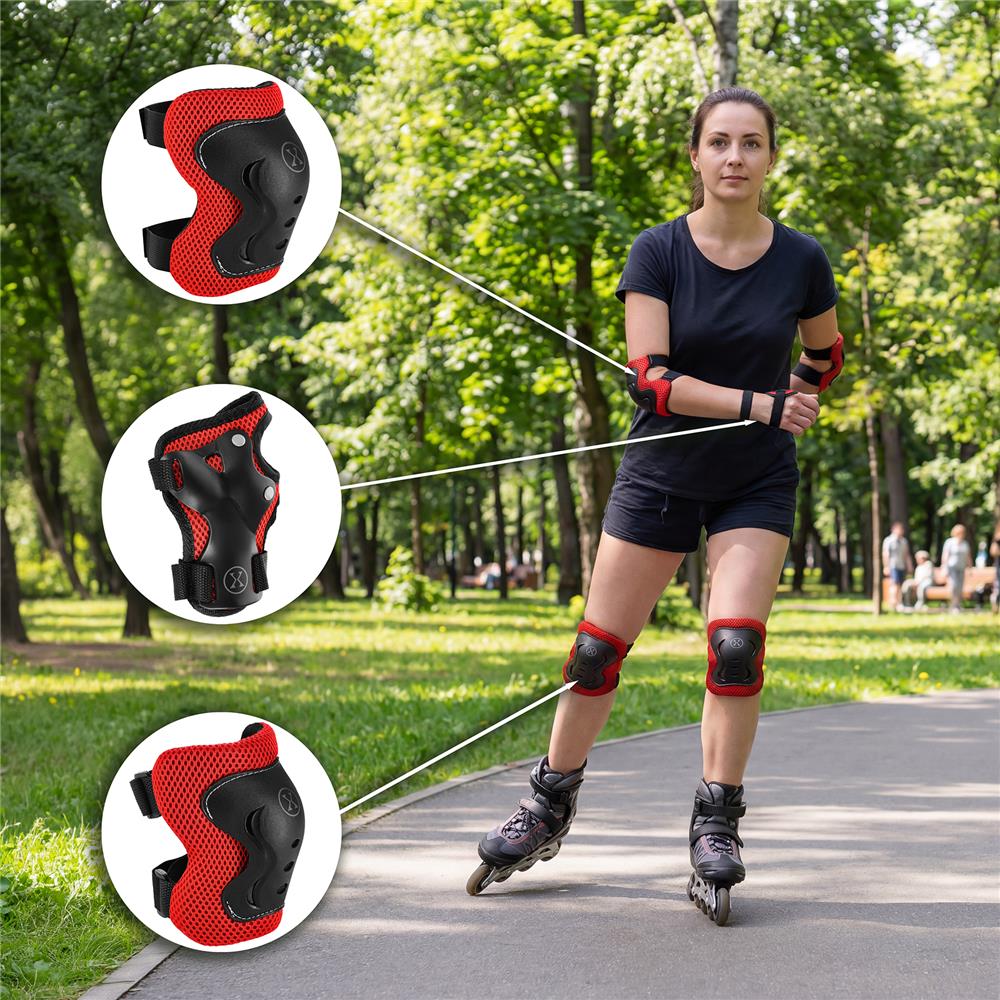NILS EXTREME H320 Schoner-Set, Rot, Größe M - Protektoren Handgelenk Ellenbogen Knie