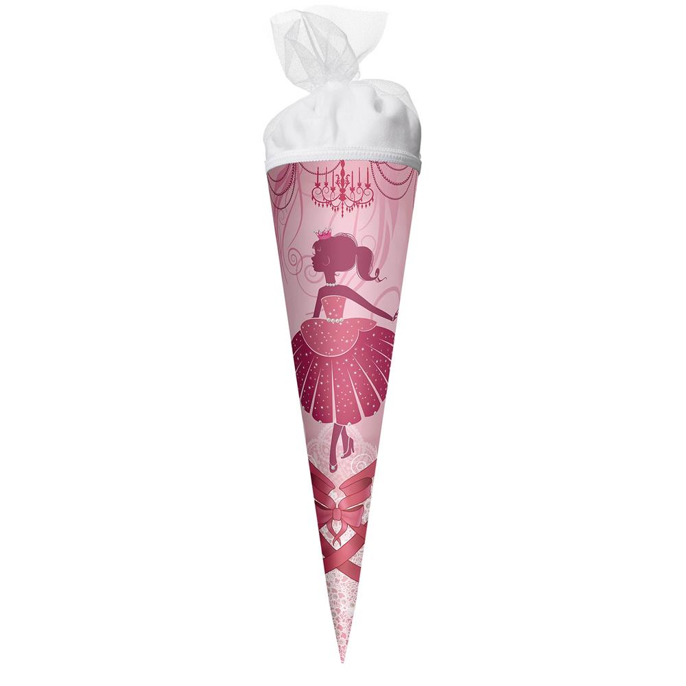Roth Schultüte Ballerina, 50cm, rund, Tüllverschluss