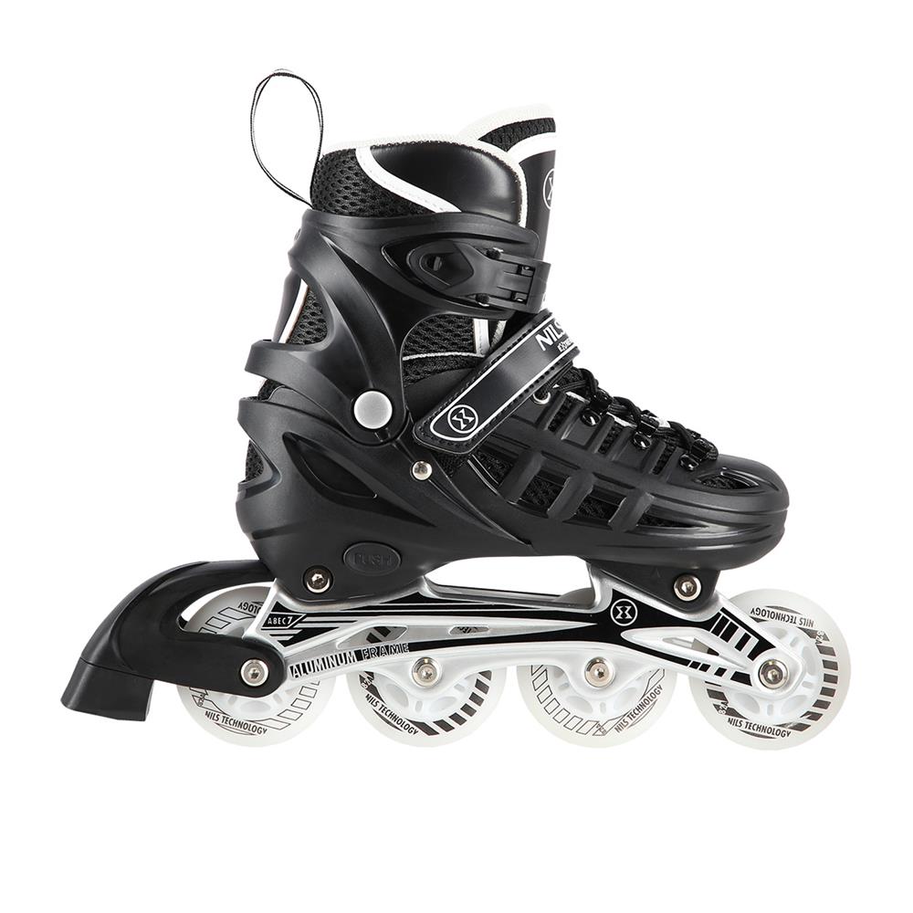 NILS EXTREME NH10905 4in1 LED Inliner Schlittschuhe Rollschuhe Gr. 35-38, Schwarz, verstellbar
