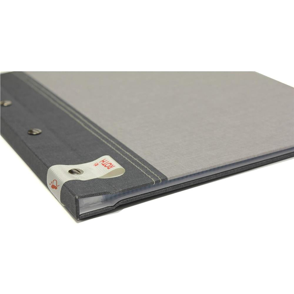 Roth Zeugnismappe Bicolor Dark Grey-Grey, mit 12 A4 Klarsichthüllen, im Buchleineinband