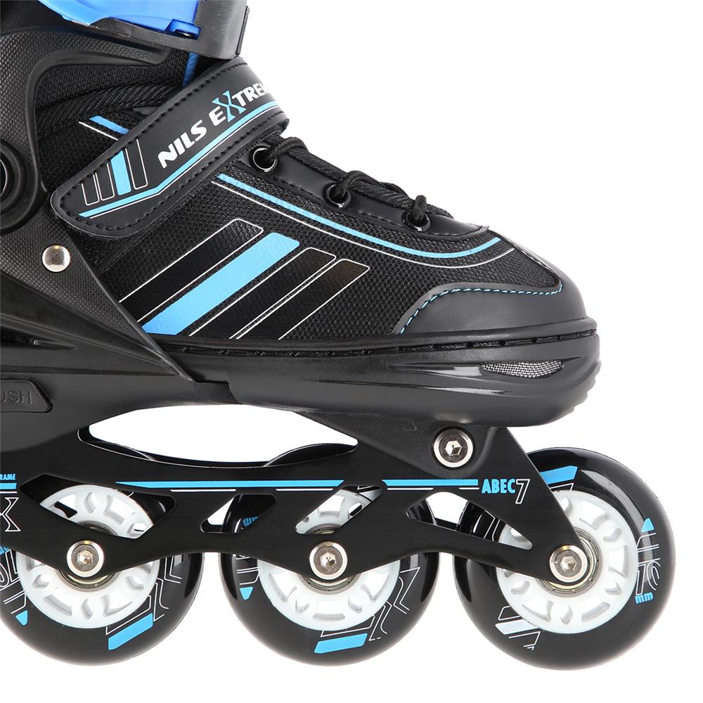 NILS EXTREME NH18191 2in1 Inliner Schlittschuhe Kinder Gr. 34-38, Schwarz-Blau, verstellbar