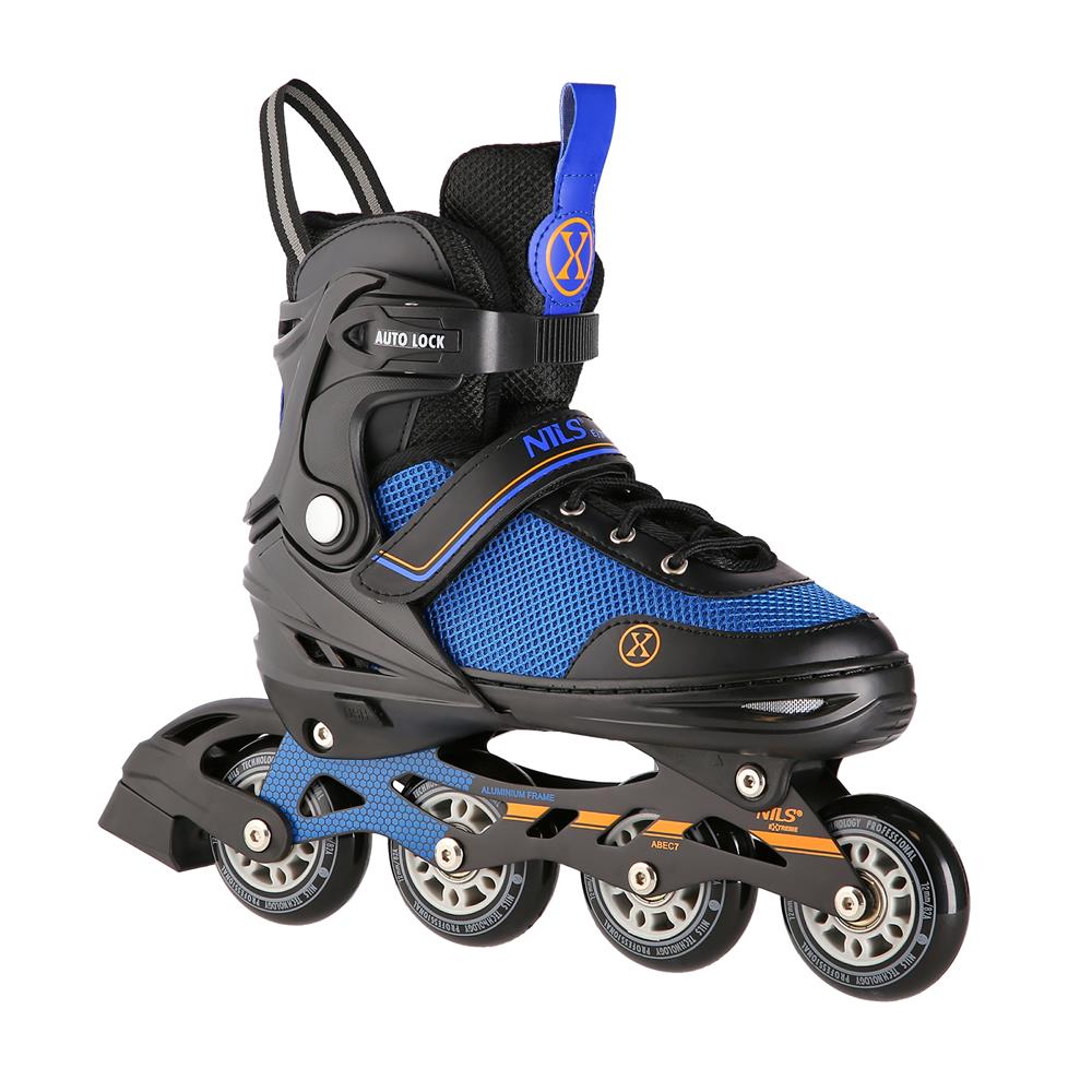 NILS EXTREME NH18188A 2in1 Inliner Schlittschuhe Kinder Gr. 34-38, Schwarz-Orange, verstellbar
