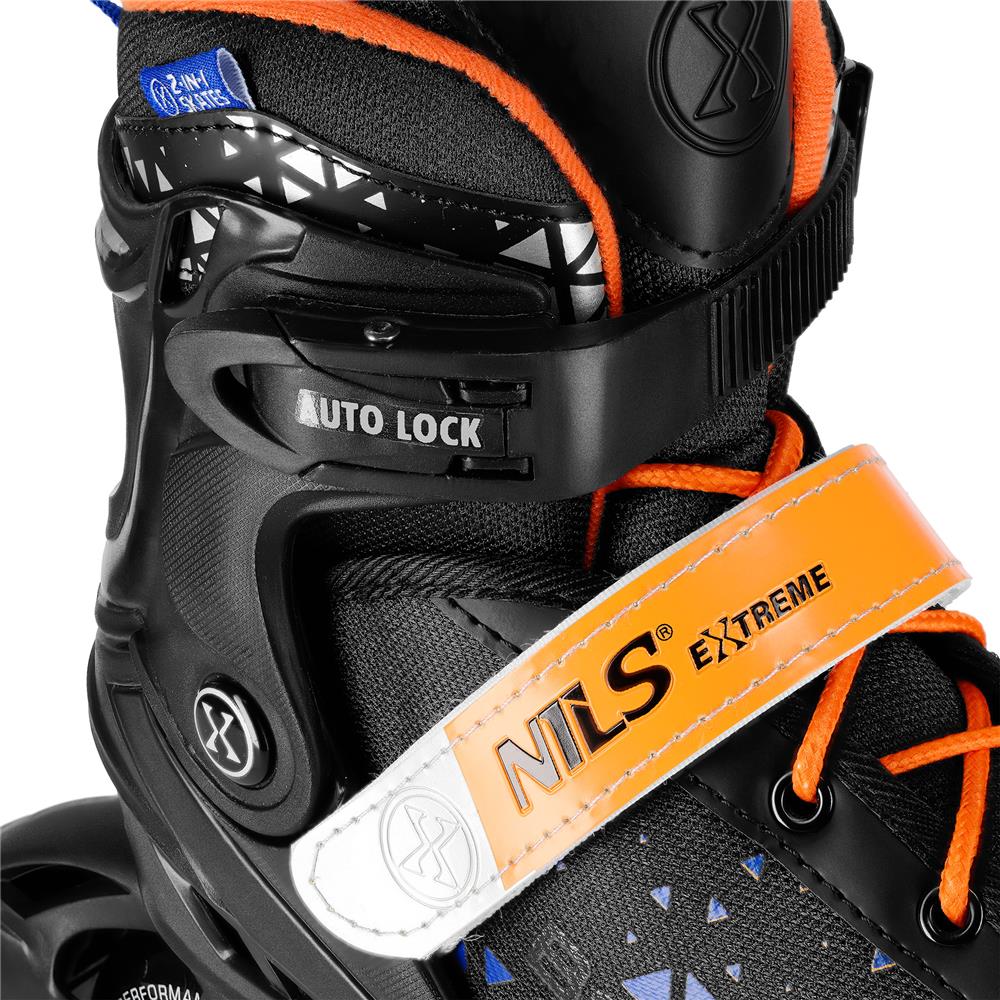 NILS EXTREME NH18190A BRAVE 2in1 Inliner Schlittschuhe Kinder Gr. 29-33, Blau, verstellbar