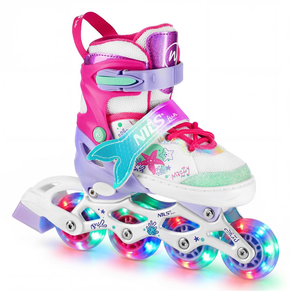 NILS FUN NH18150 MAZZY 4in1 LED Inliner Schlittschuhe Rollschuhe Gr. 35-38, verstellbar